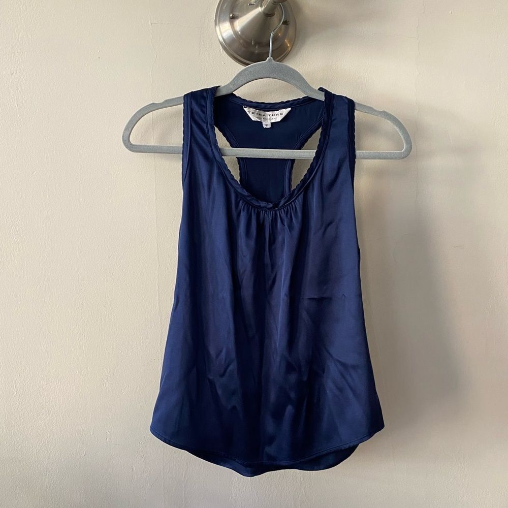 Trina Turk Deep Blue Tank Top Size Petite